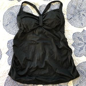 Motherhood Maternity Swim - Black maternity tankini top Motherhood Maternity Swim - Black maternity tankini top